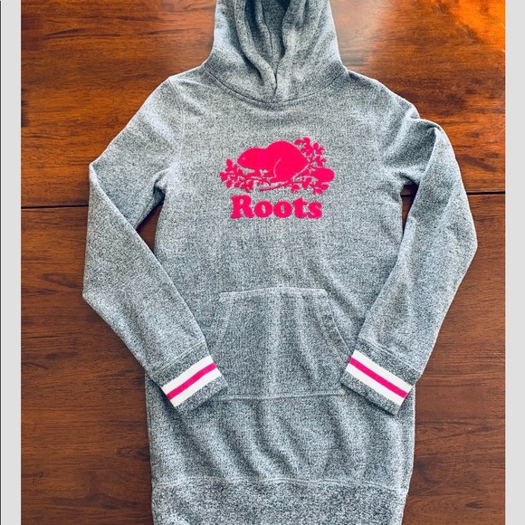 Roots Canada Girls Classic Salt & Pepper Tunic Hoodie Dress, size XXL - Picture 1 of 8